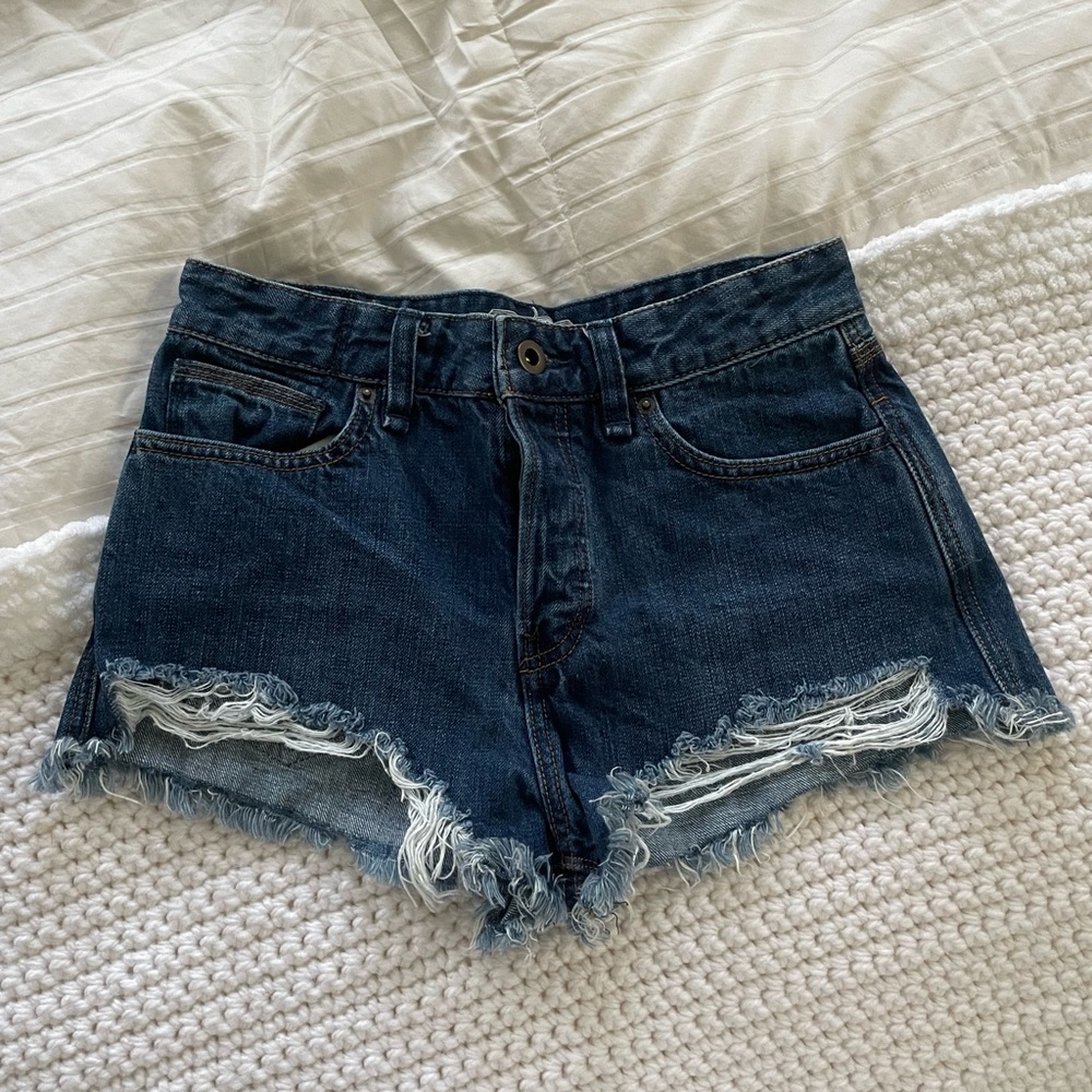 free people denim shorts